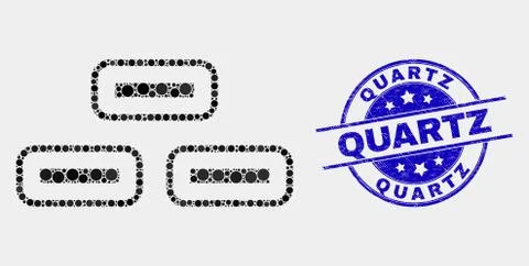 Vector Dot Bricks Icon and Grunge Quartz Stamp Seal Stock Illustration