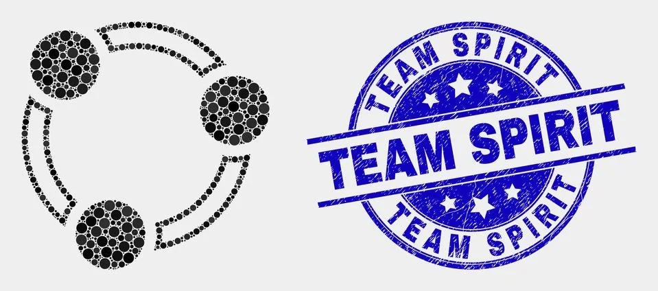 Vector Dot Collaboration Icon and Distress Team Spirit Stamp Seal Illustrazione stock