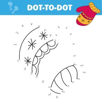 Vector dot to dot game. Connect dots for numbers. Illustrazione stock