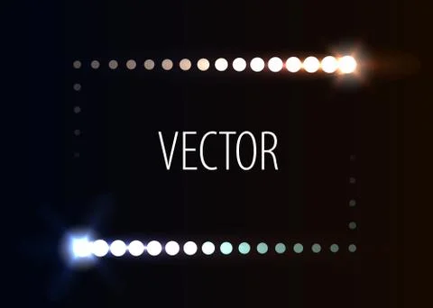 Vector dot frame with light effects Stock Illustration