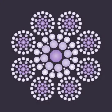 Vector dot painting mandalas. Aboriginal style of dot painting Stock Illustration