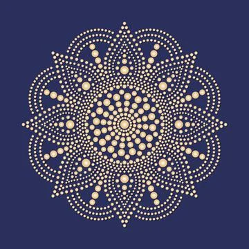 Vector dot painting mandalas. Aboriginal style of dot painting Stock Illustration