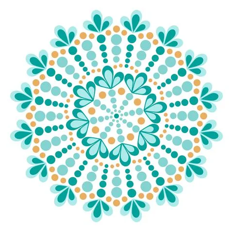 Vector dot painting mandalas. Aboriginal style of dot painting. Painting dishes Stock Illustration