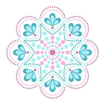 Vector dot painting mandalas. Aboriginal style of dot painting. Painting dishes Stock Illustration
