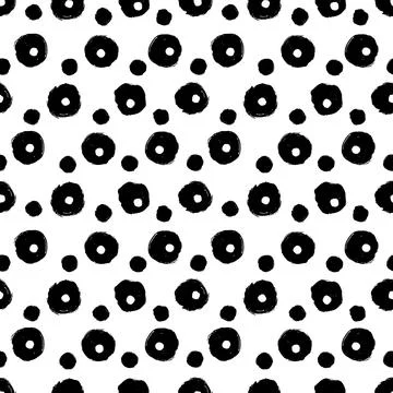 Vector dot pattern. Seamless background from brush strokes. Dotted ornament 스톡 일러스트