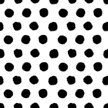 Vector dot pattern. Seamless background from brush strokes. Dotted ornament Stock Illustration
