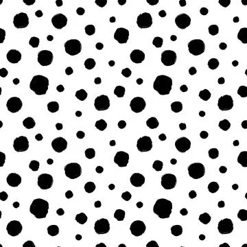 Vector dot pattern. Seamless background from brush strokes. Dotted ornament Stock Illustration