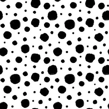 Vector dot pattern. Seamless background from brush strokes. Dotted ornament Illustrazione stock