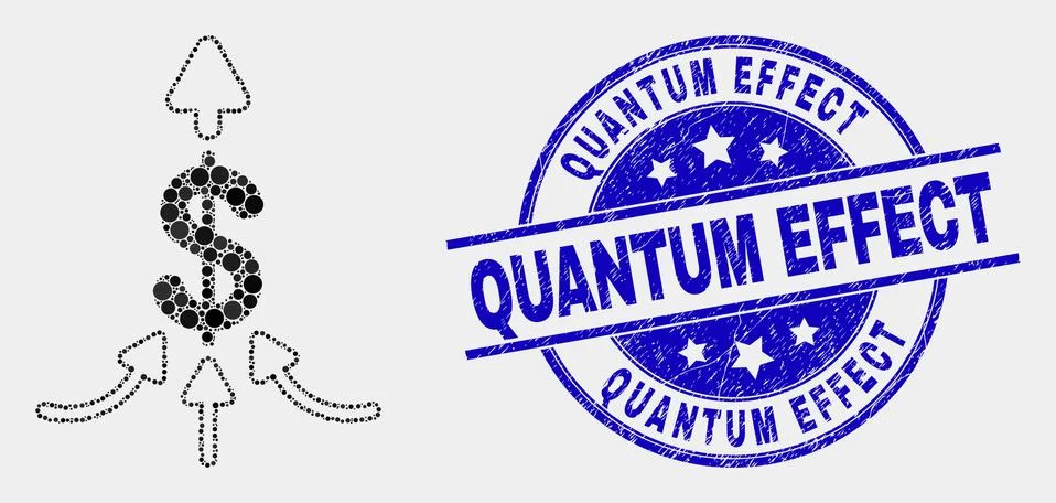 Vector Dot Payment Aggregator Icon and Grunge Quantum Effect Stamp Seal Stock Illustration