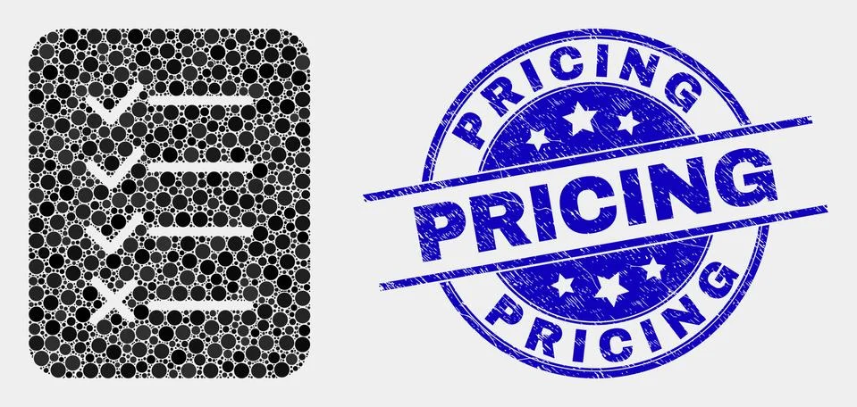 Vector Dot Task List Page Icon and Grunge Pricing Watermark Stock Illustration