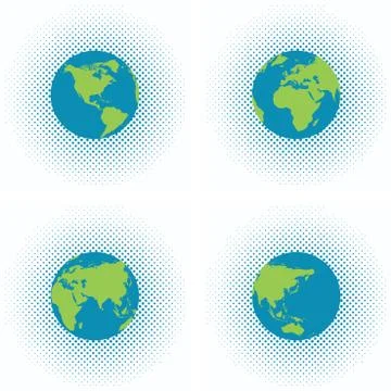 Vector dotted backgrounds with earth globe Stock Illustration