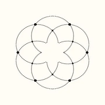 Vector dotted geometric shape. Illustrazione stock