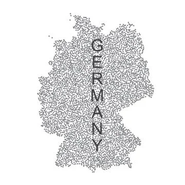 Vector dotted map of Germany on white background Stock Illustration