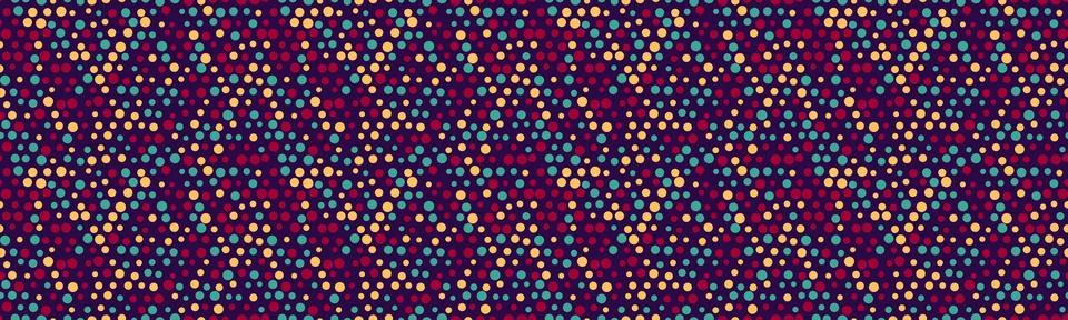 Vector dotted pattern with colorful geometric circles. Perfect for textile,.. Illustrazione stock