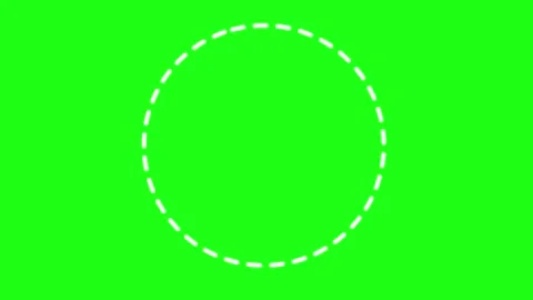 Vector dotted white circle highlight effect on green screen background Stock Footage 300089720