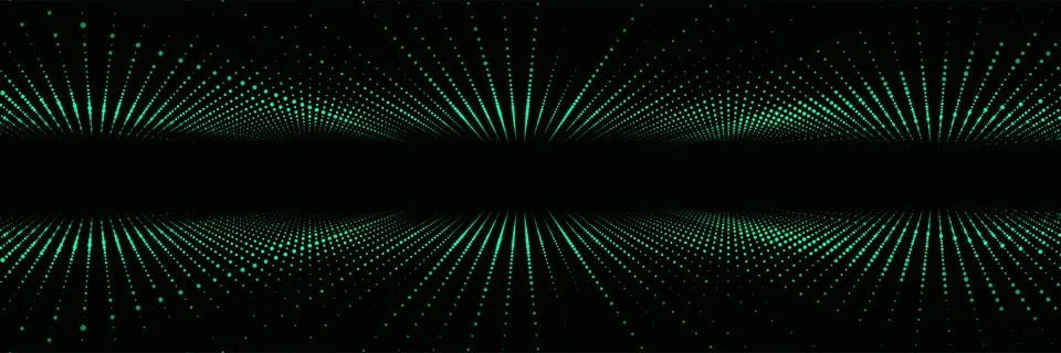 Vector double perspective grid on green background. Digital cyberspace. Netwo Stock Illustration