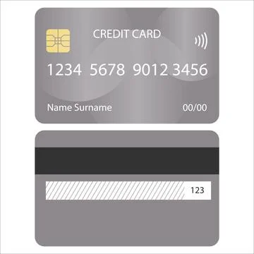 Vector Double Sided Plastic Plastic Bank Financial Credit Card Realistic Illustrazione stock
