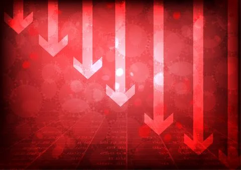 Vector : Down arrow with virus on stockboard Illustrazione stock