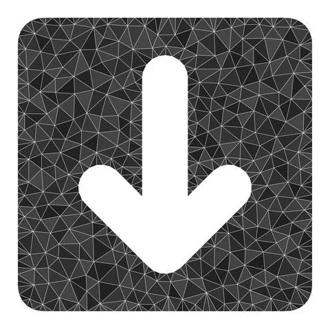 Vector Down Cursor Lowpoly Icon Illustrazione stock