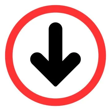 Vector Down Pointer Flat Icon Symbol Stock Illustration