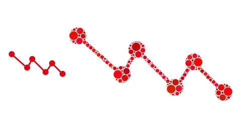 Vector Down Trend Mosaic of Small Circles Stock Illustration