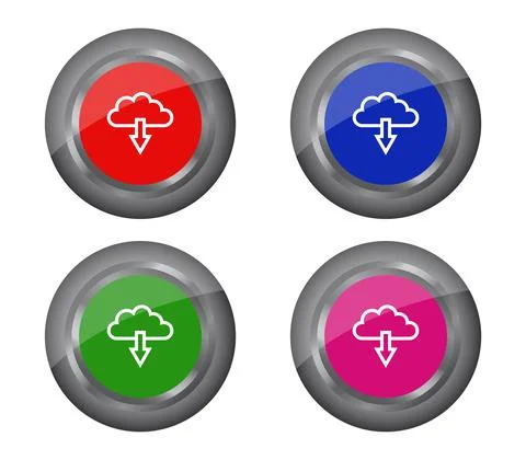 Vector download cloud on white background 스톡 일러스트