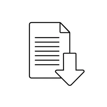 Vector Download Document Icon. Icon download document, pdf file upload, get data Stock Illustration
