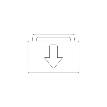 Vector Download Folder. flat vector icon Stock Illustration