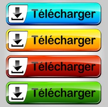 Vector download french buttons Stock Illustration