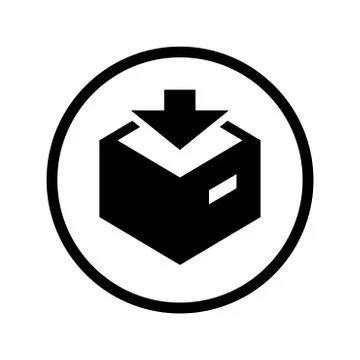 Vector of Download icon in Circle line - vector iconic design Stock Illustration