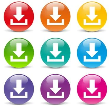 Vector download set icons Stock Illustration