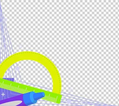 Vector drafting tools are overlapping with pencil tip on transparent background Illustrazione stock