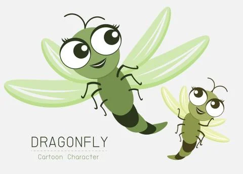 Vector Dragonfly Cartoon Character design; Cute style concept. Stock Illustration