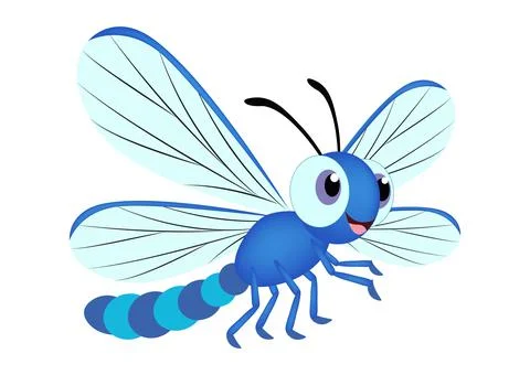 Vector Dragonfly Cartoon Character Vector Stock Illustration