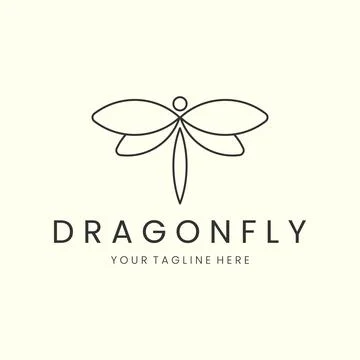 Vector dragonfly with linear style logo illustration design icon template Stock Illustration