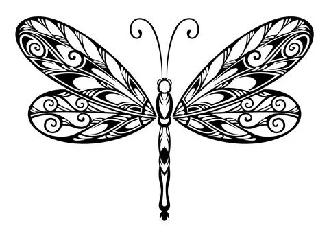 Vector dragonfly on white background. Insect symbol Stock Illustration