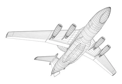 Vector drawing of airborne early warning and control aircraft. Image for Stock Illustration