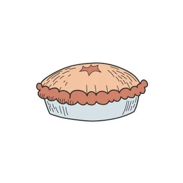 Vector drawing of apple pie Stock Illustration