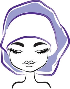 Vector drawing beauty with scarf Stock Illustration