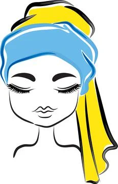Vector drawing beauty with scarf Stock Illustration
