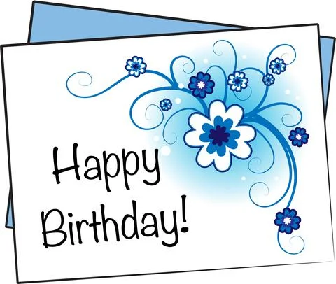 Vector drawing birthday card Stock Illustration