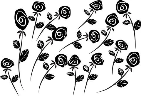 Vector drawing black rose background design Stock Illustration