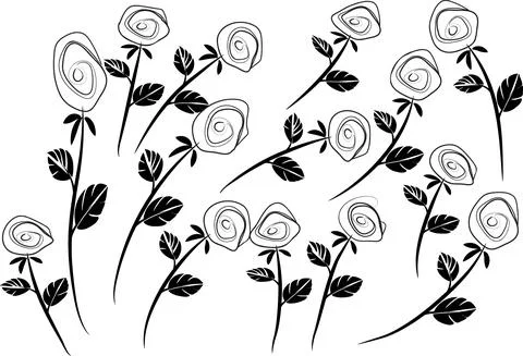 Vector drawing black rose background design Stock Illustration