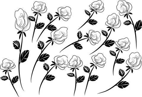 Vector drawing black rose background design Illustrazione stock