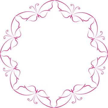 Vector drawing butterfly border frame background design Stock Illustration