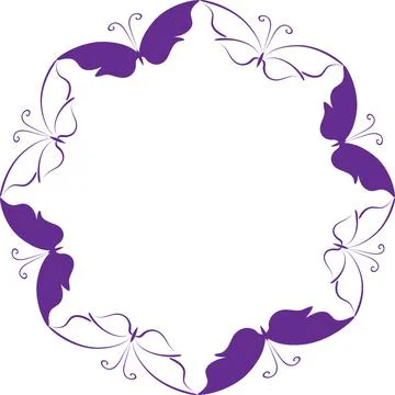 Vector drawing butterfly border frame background design Stock Illustration