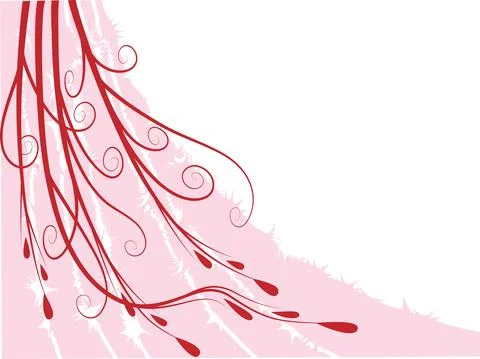 Vector drawing card border frame background with red flowers Stock Illustration