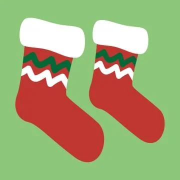 Vector drawing of a christmas socks Stock Illustration