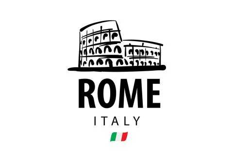 Vector drawing of the Colosseum in Rome on a white background Stock Illustration