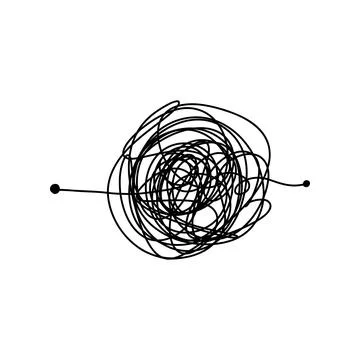 Vector drawing confusion of thoughts. Stock Illustration